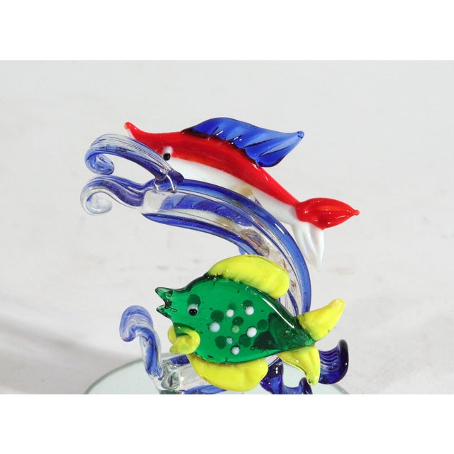 Glass Vintage Italian Murano Glass Fish Figures-a Set of Six For Sale - Image 7 of 18