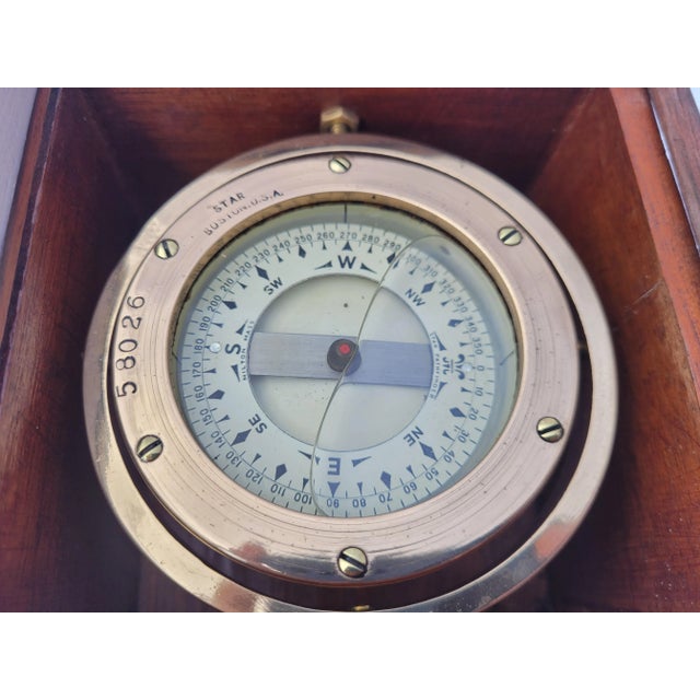 Marine Compass in Box by Star Compass of Boston For Sale - Image 11 of 12
