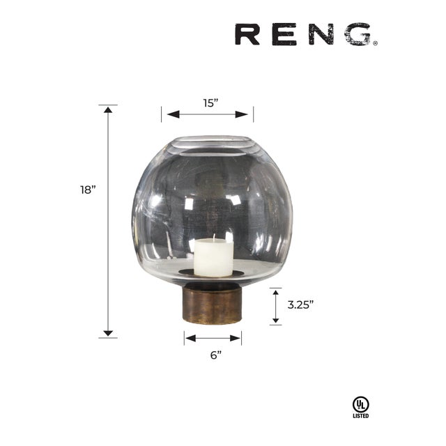 Contemporary Crystal Hurricane Globe on Brass Mounting by Brendan Bass Chairish