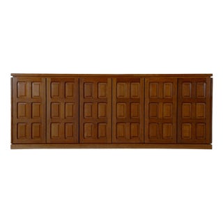 Brutalist Sideboard in Blond Oak, Belgium, 1980s For Sale