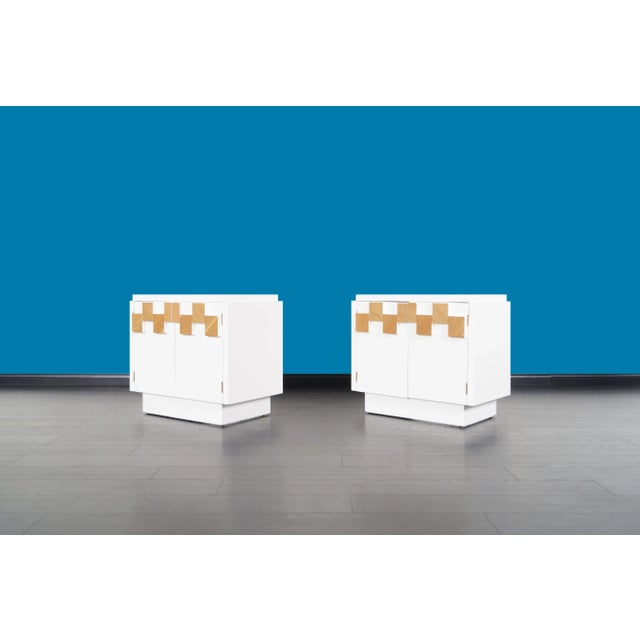 Lane Furniture Mid-Century Modern Brutalist “Staccato” Lacquer Nightstands by Lane For Sale - Image 4 of 10