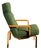Mid 20th Century Danish Modern Lounge Chair by Magnus Olesen – Bentwood Frame, Green Upholstery, MCM Scandinavian Design For Sale