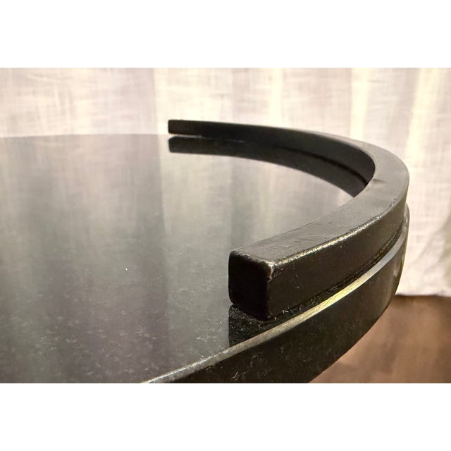 Studio a by Global Views Wishbone Accent Table – Black Granite & Forged Iron Drink Table For Sale In Dallas - Image 6 of 9