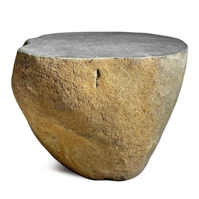 Vintage Boulder Outdoor Organic Modern Stool Side Table For Sale In Los Angeles - Image 6 of 7