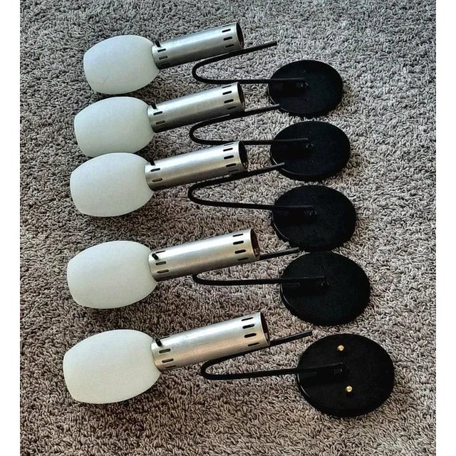 White Italian Wall Sconces by Stilnovo - Set of 5 For Sale - Image 8 of 11