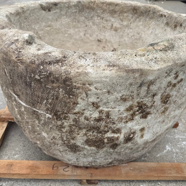 Antique Limestone Trough 51626c 31"d For Sale - Image 4 of 6