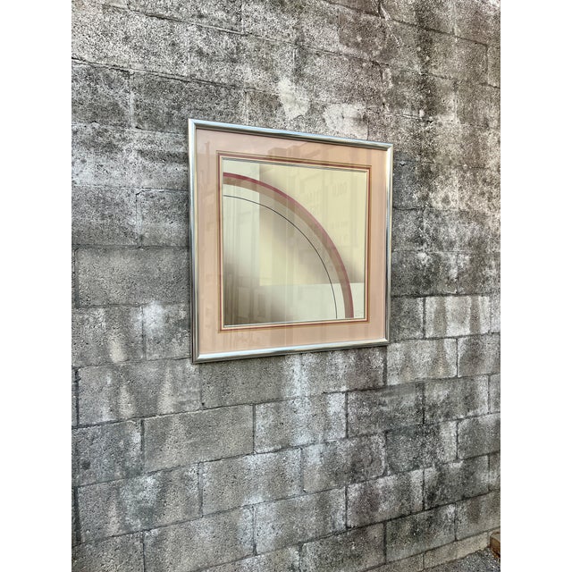 Mid-Century Modern Abstract Artwork "Espacio 2" Framed and Igned by the Artitst. Circa 1970s For Sale - Image 16 of 17
