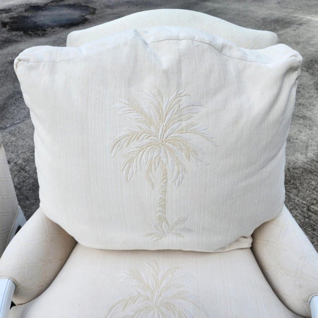 White 1990s A. Rudin Palm Beach Regency Lounge Chairs Pair For Sale - Image 8 of 16