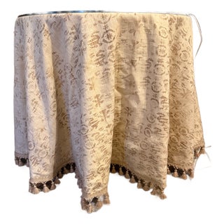 Rose Tarlow Round Table Skirt with Tassel Trim For Sale