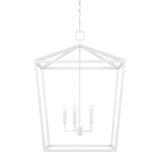 Currey & Company Denison White Large Chandelier For Sale