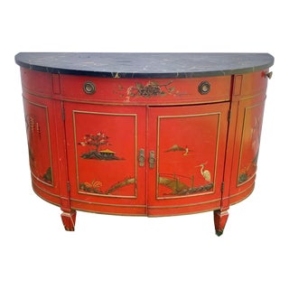Vintage Chinoiserie Demilune Commode For Sale