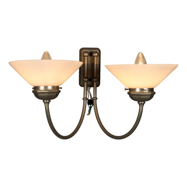 Vintage Wall Lamp in Glass and Metal, 1960s For Sale