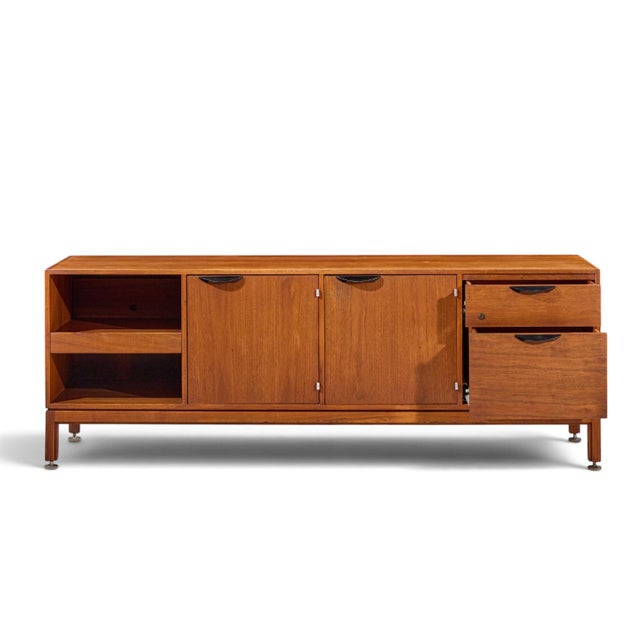Wood Jens Risom Mid Century Walnut Credenza For Sale - Image 7 of 13