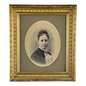 Antique Civil War Era Portrait of a Woman in Gilt Wood Frame