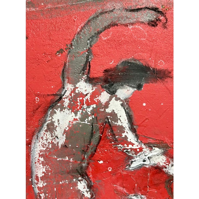 Contemporary Alexis Gorodine, French Neo Expressionist Mixed Media Impasto Dancing Painting Alexis Gorodine, 2010 For Sale - Image 3 of 5