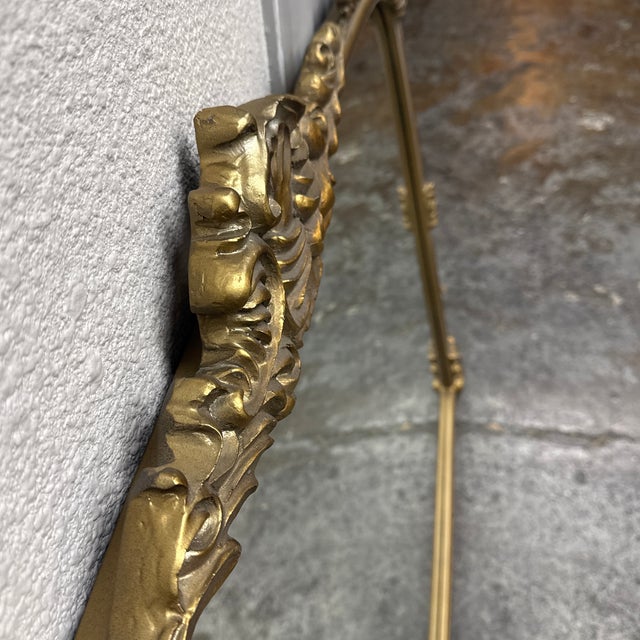 Gold Rococo Revival Gilt Framed Wall Mirror, Vintage For Sale - Image 8 of 12