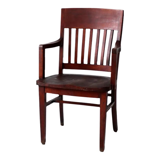 Antique Wooden Library Chair For Sale
