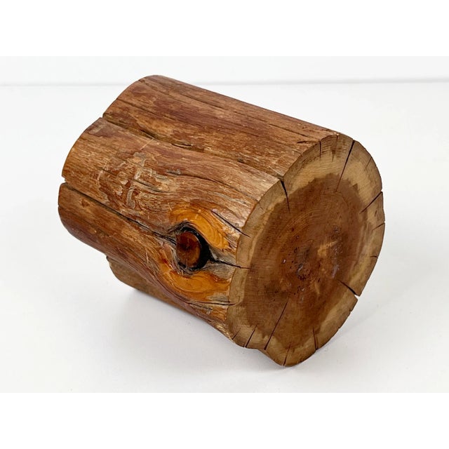 Vintage Hand Carved Live Edge Teak Wood Budvase For Sale - Image 9 of 13