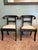 Late 20th Century Pair of Anglo-Indian Style Ebonized & Gilt Ram's Head Klismos Chairs With Floral Penwork For Sale In Tampa - Image 6 of 7