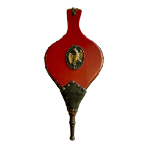 Vintage Red Fireplace Bellows With Eagle Emblem