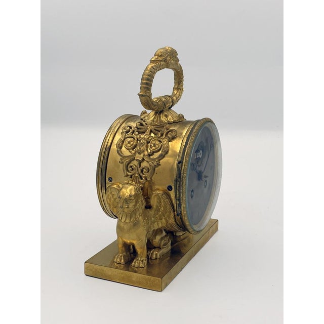 Charles X Travel Officer's Pendule Clock in Gilded Bronze by Le Roy For Sale - Image 3 of 16