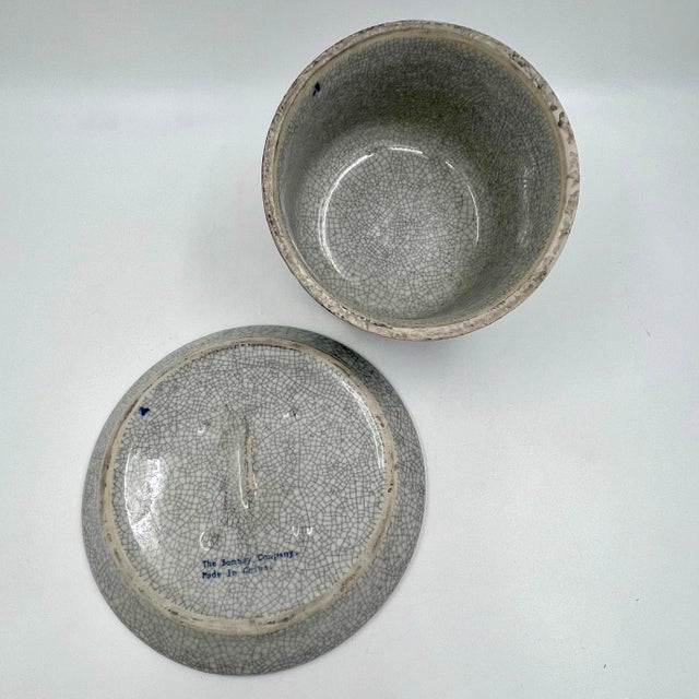 Blue Vintage Bombay Company Blue and White Ceramic Cheese Dome For Sale - Image 8 of 9