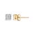 Contemporary 10k Yellow Gold Princess Diamond Quad Stud Earrings (1/4 cttw, J-K Color, I2-I3 Clarity) For Sale - Image 3 of 6