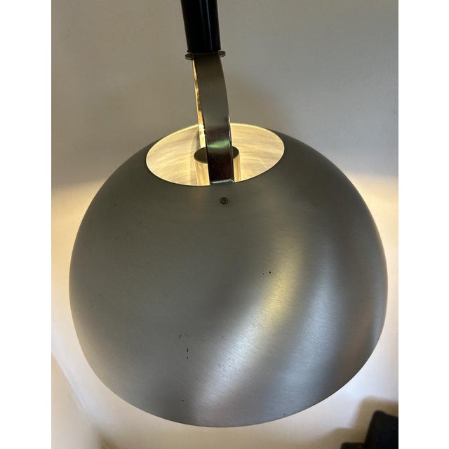 Metal Up and Down Pendant in Brushed Metal, 1970s For Sale - Image 7 of 13