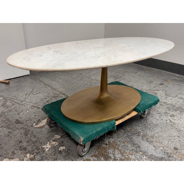 Mid-Century Modern Crate & Barrel Nero White Oval Coffee Table For Sale - Image 3 of 12
