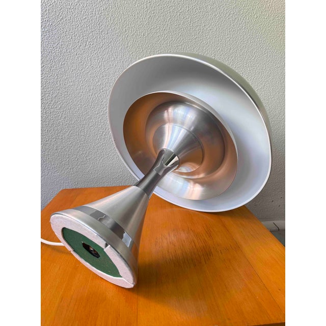 Mushroom Table Lamp in Aluminum and Chrome by Luigi Massoni for Guzzini, Italy, 1970s For Sale - Image 18 of 18