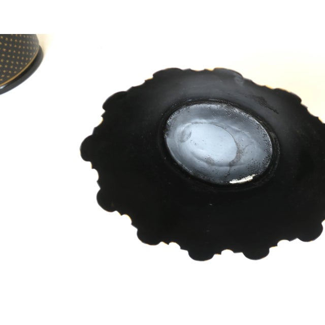 Italian Black & Gold Tole Cachepot Jardiniere Lion Head Planters, Pair For Sale - Image 11 of 13