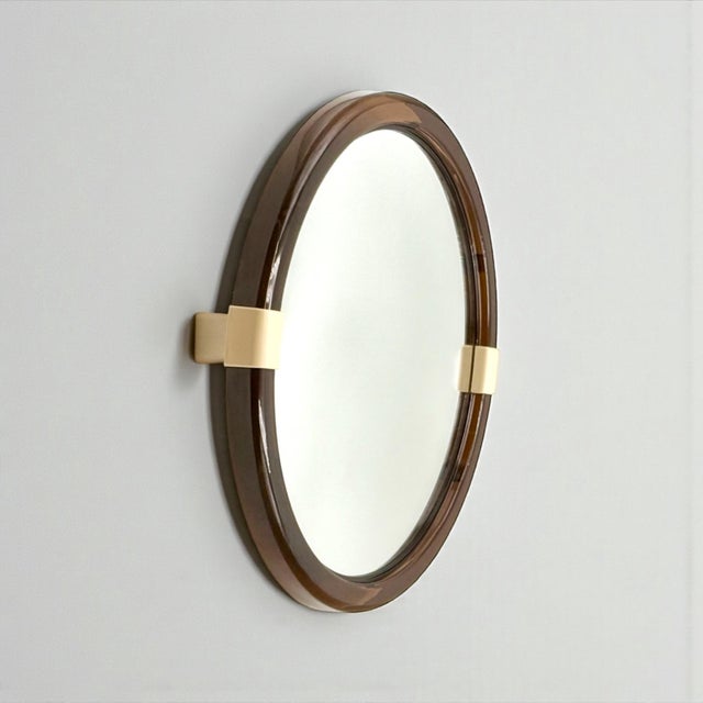French Space Age Pivoting Wall Mirror in Molded Plastic from Allibert, 1970s For Sale - Image 4 of 10