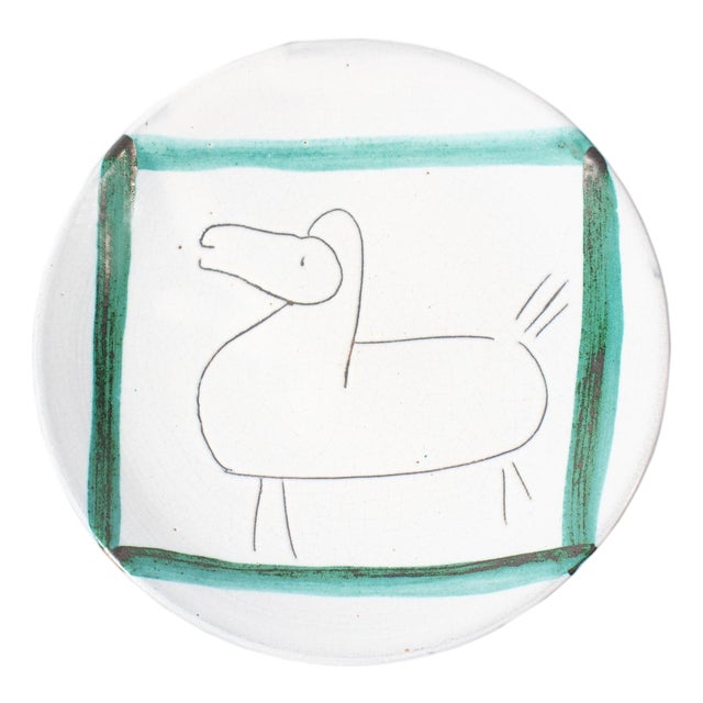 Ceramic Plate With Horse by Jacques Innocenti For Sale