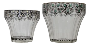 Art Nouveau Glass Vases, 1920s, Set of 2