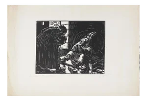 Le Vieux Buvassier - Original Woodcut Print by H. Broutelle - 1923 1923