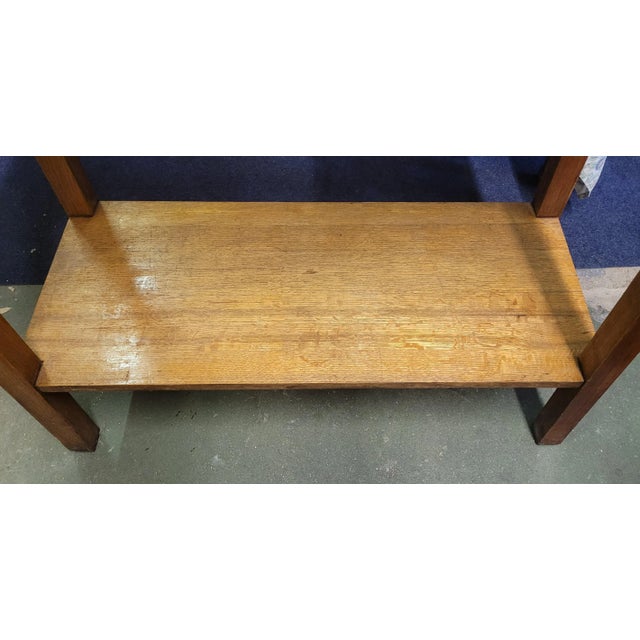 Antique Oak Arts & Crafts Mission Table For Sale - Image 12 of 12