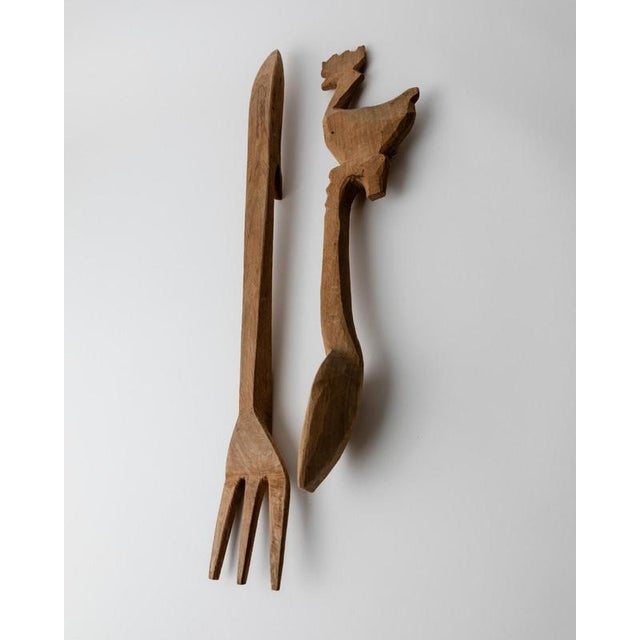 Vintage Folk Art Italian Wooden Cutlery Sculptures, 1960s For Sale - Image 11 of 11