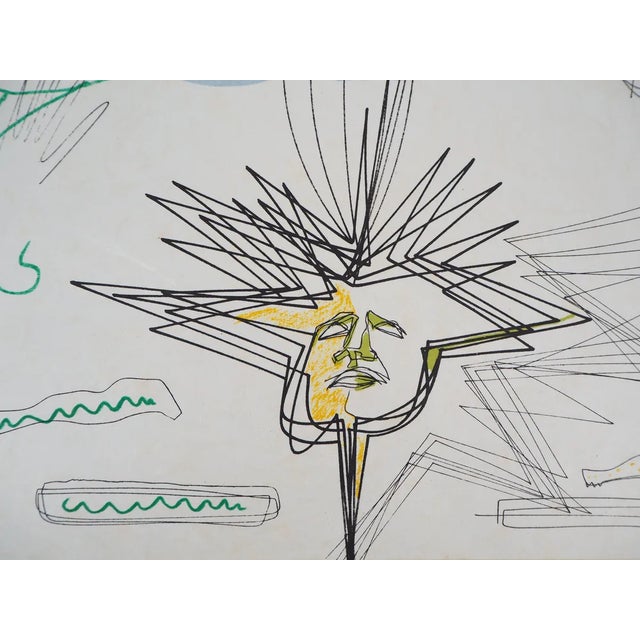 Raymond Moretti and Jean Cocteau, Symbiosis Between Fish and Aquarius, Original Lithograph For Sale - Image 5 of 6