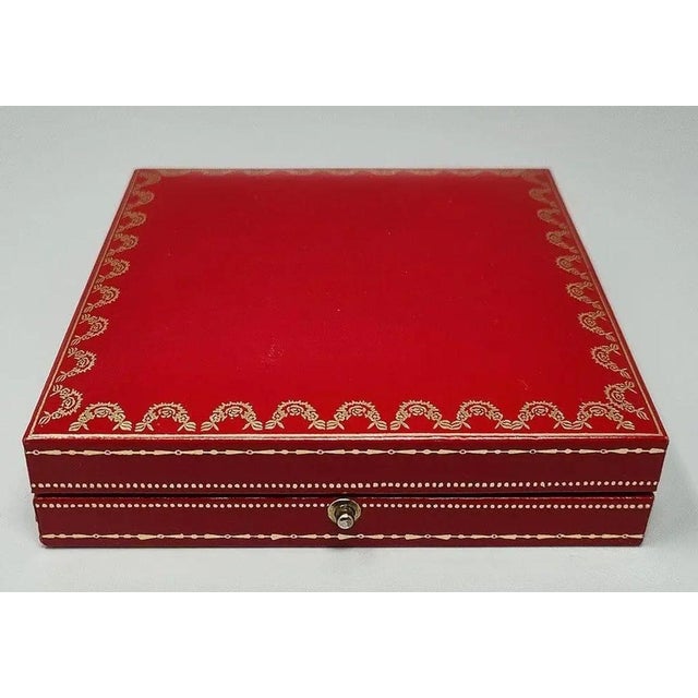 Vintage Cartier Folding Travel Desk Clock Paris Gilt-Brass and Blue Enamel 1990 For Sale In Palm Springs - Image 6 of 18