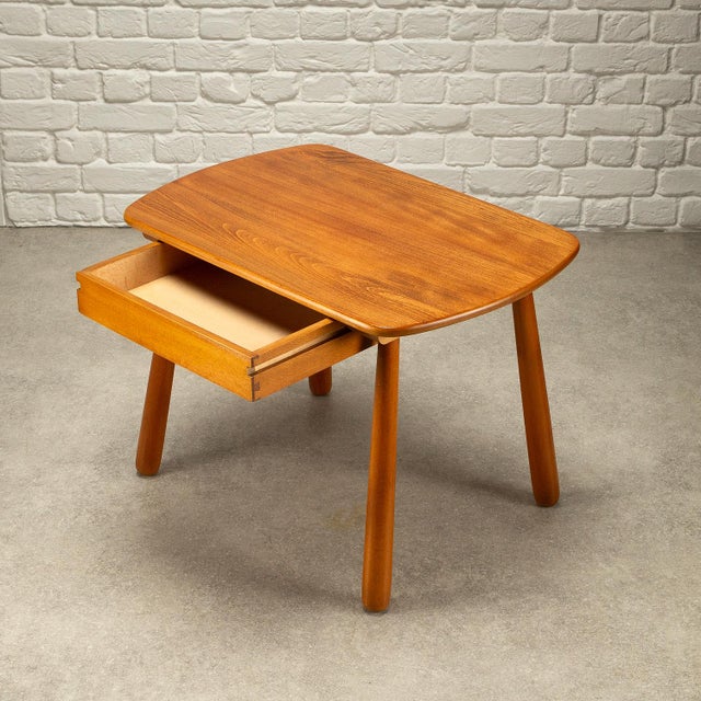 Vintage Danish Beech Side Table, 1950s For Sale - Image 10 of 14