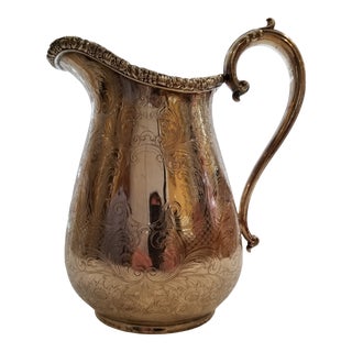 English Silver Plated Water Pitcher For Sale