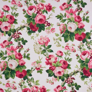 Schumacher X Vogue Living Nancy Wallpaper in Rose For Sale