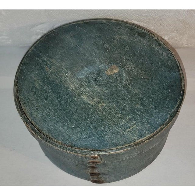 Folk Art 19thc Original Painted Blue Pantry Box For Sale - Image 3 of 5