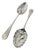 Georgian Sterling Silver Fruit Serving Spoons, London, 1737 & 1763, Set of 2 For Sale