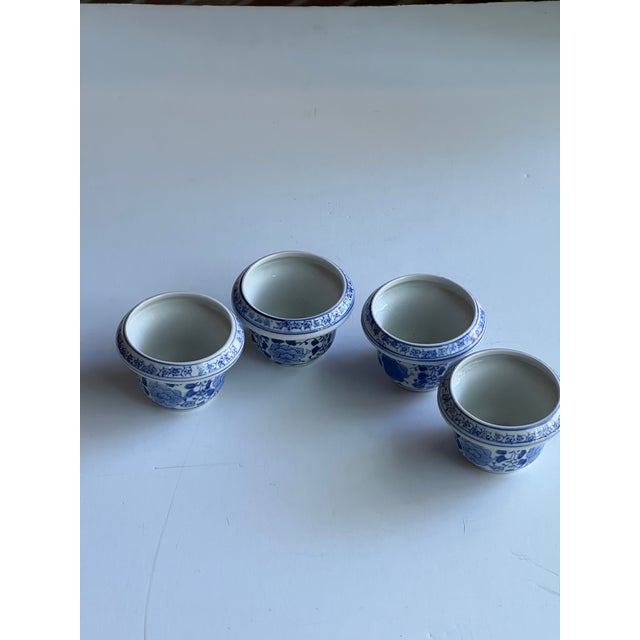 Chinoiserie Blue and White Tea Light Candle Holders For Sale - Image 4 of 5
