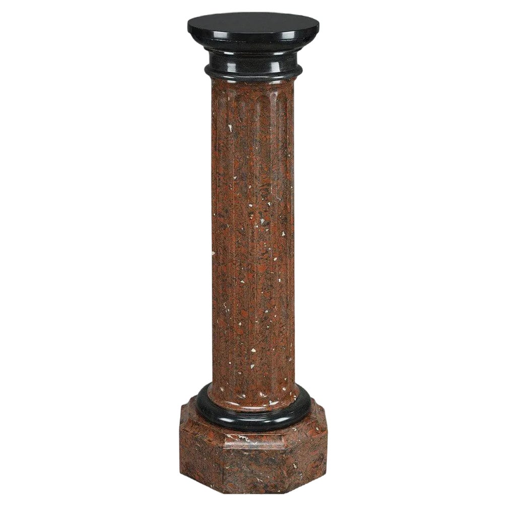 Late 19th Century Scagliola Cherry Red Column, 1890s | Chairish
