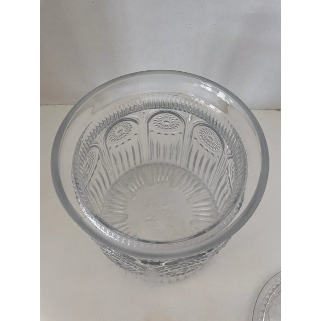 1930s Art Deco Rona Crystal Glass Lidded Biscuit/Cookie Jar Marked For Sale - Image 4 of 8