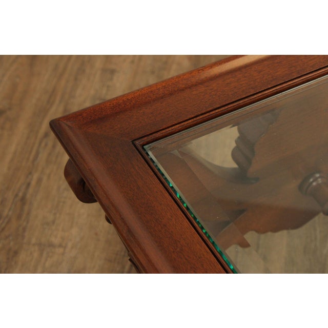 Karges Georgian Style X-Base Mahogany and Glass Tea Tables For Sale - Image 9 of 12