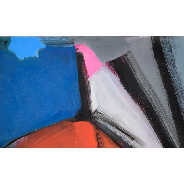 Bay Area Abstract Geometric Painting With Red Circle by Ellis Hopkins For Sale In Monterey, CA - Image 6 of 7