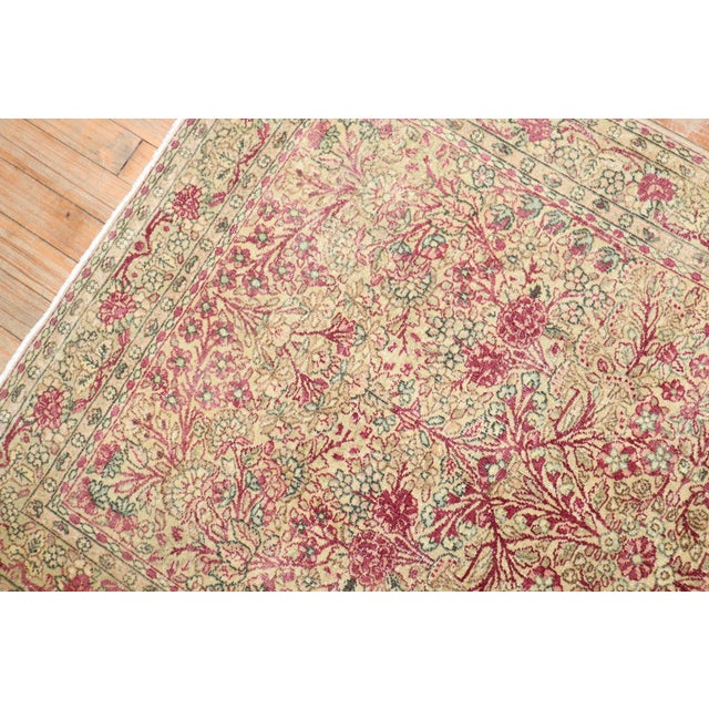 An early 20th-century Persian Lavar Kerman traditional scatter-size rug. Measures: 3'x 4'10" The province and city of...